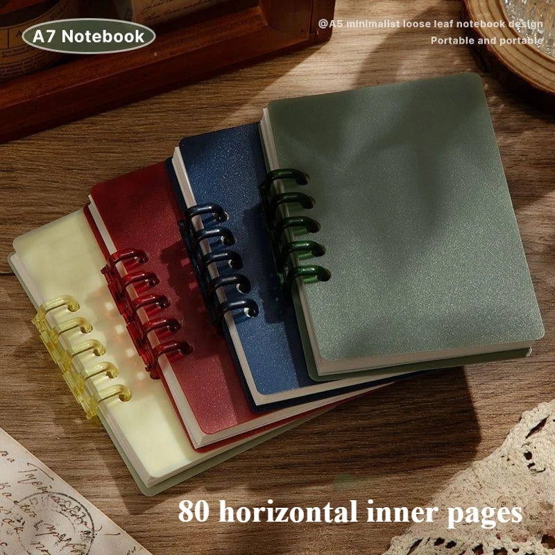 A7 Spiral Pocket Notebooks Set 3/8 Pcs – Lined & Elastic Closure