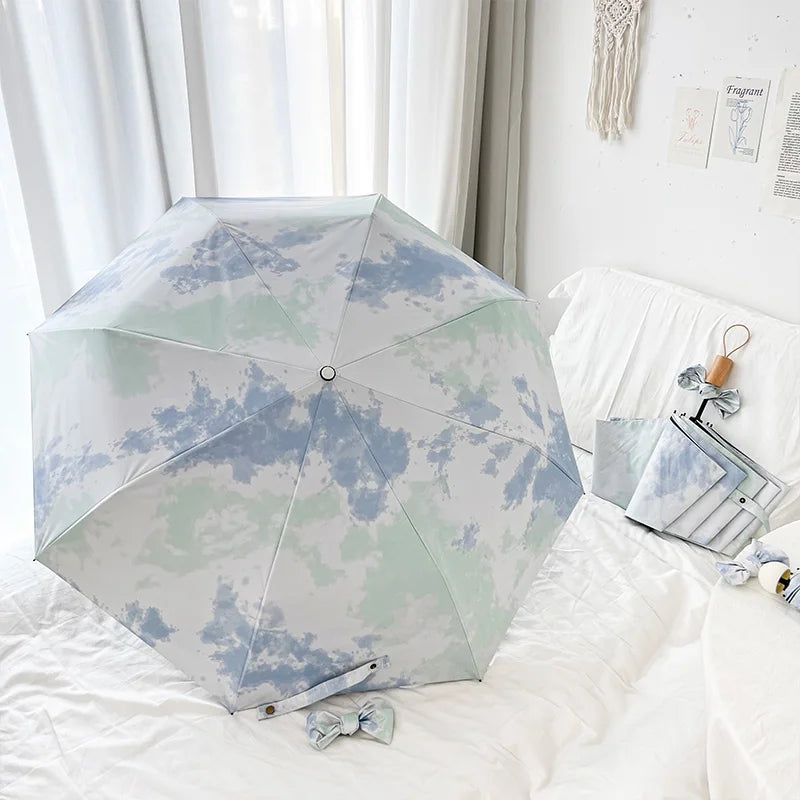 Women's Compact Triple-Fold UV Sun & Rain Umbrella