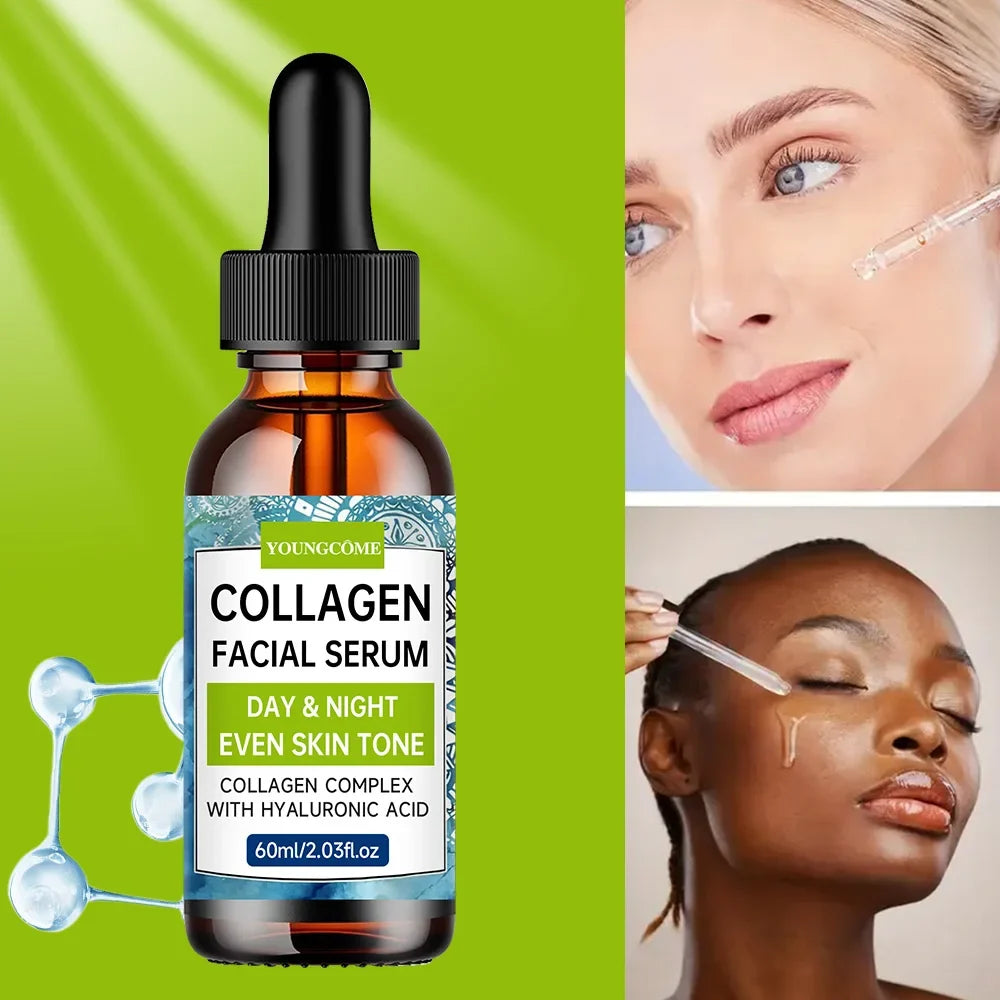 Collagen Face Serum Hyaluronic Acid Day Night Hydrating Moisturizer