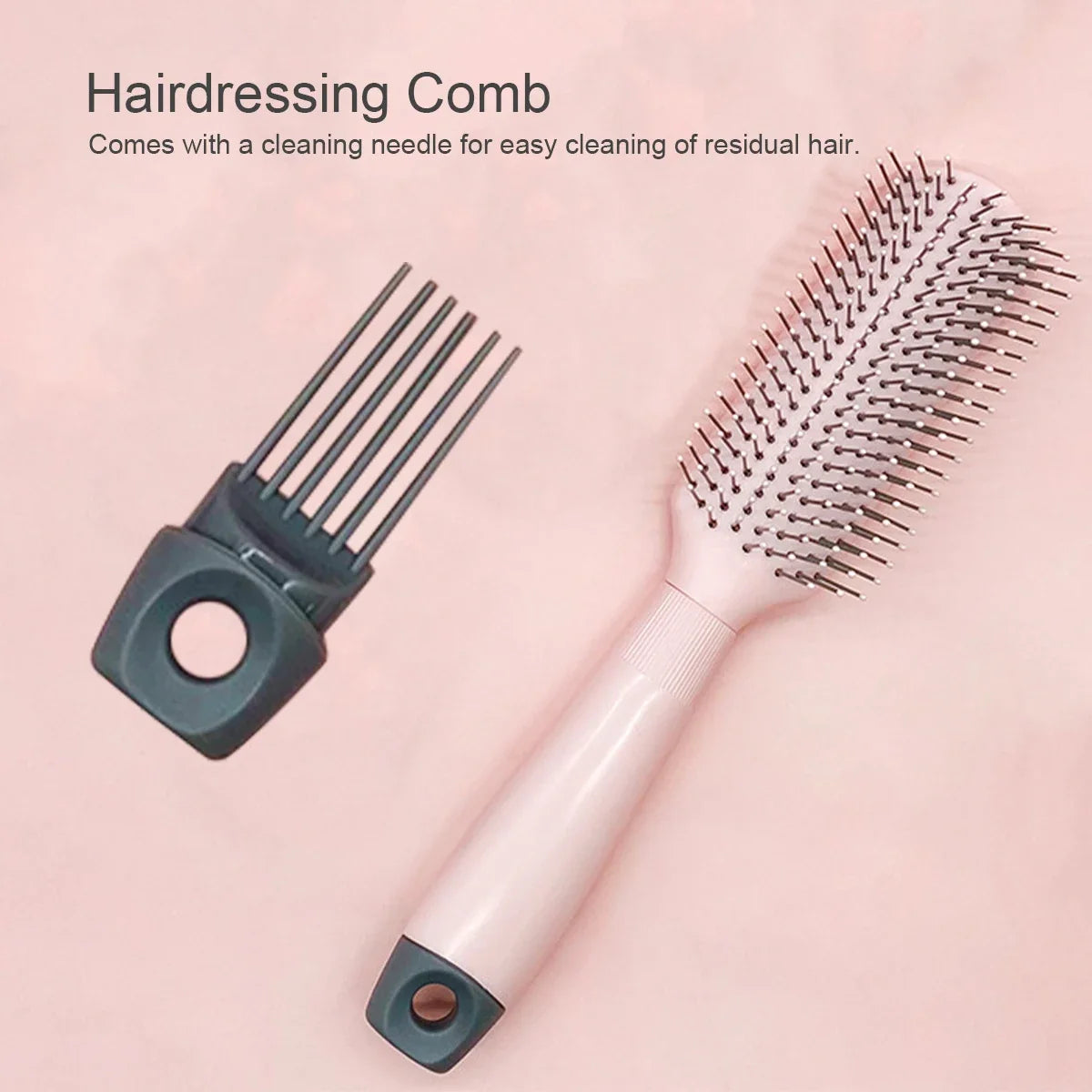 Anti-Static Detangling Hair Brush with Tail Fork & Scalp Massager