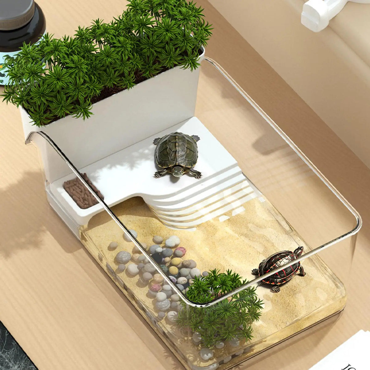 Aquatic Turtle Tank Reptile Habitat Box Transparent Small Tortoise