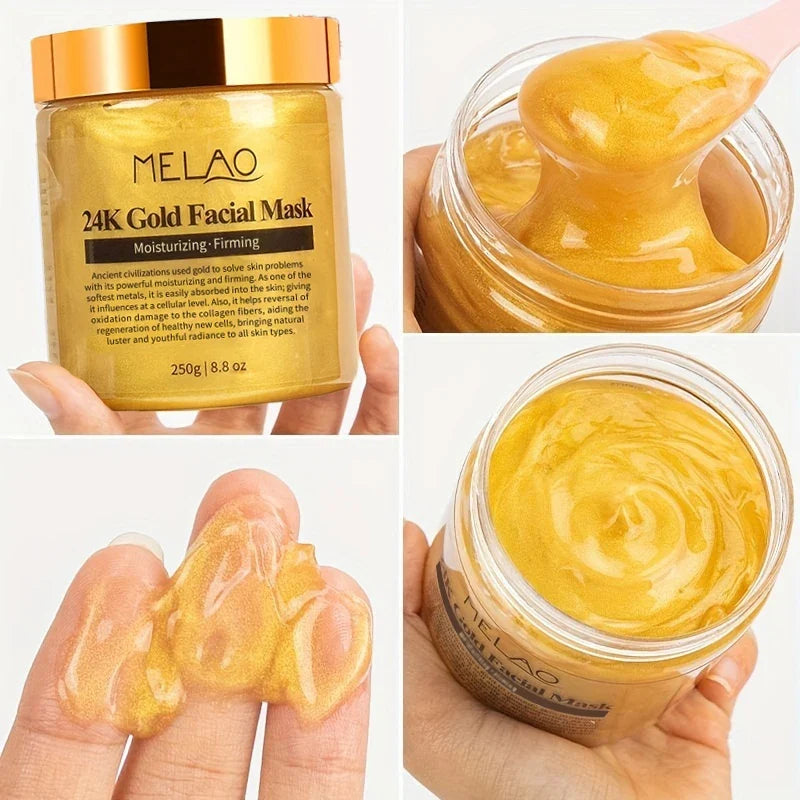 MELAO 24K Gold Collagen Face Mask – Moisturizing Anti-Aging