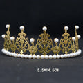 Pearl Crown Half Cake Decoration Flower Ornaments Children's Hair