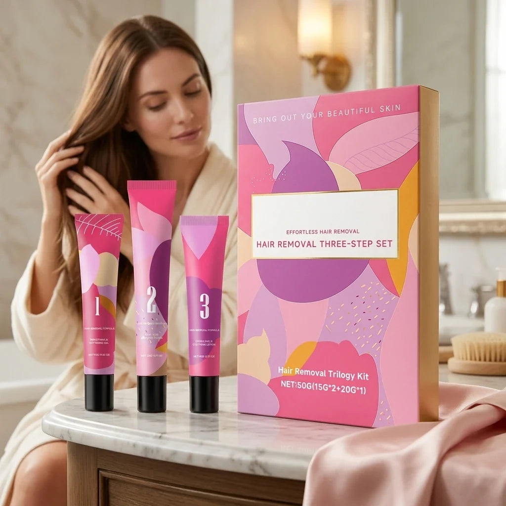 Hair Removal Cream Kit – Gentle Depilatory for Face & Body