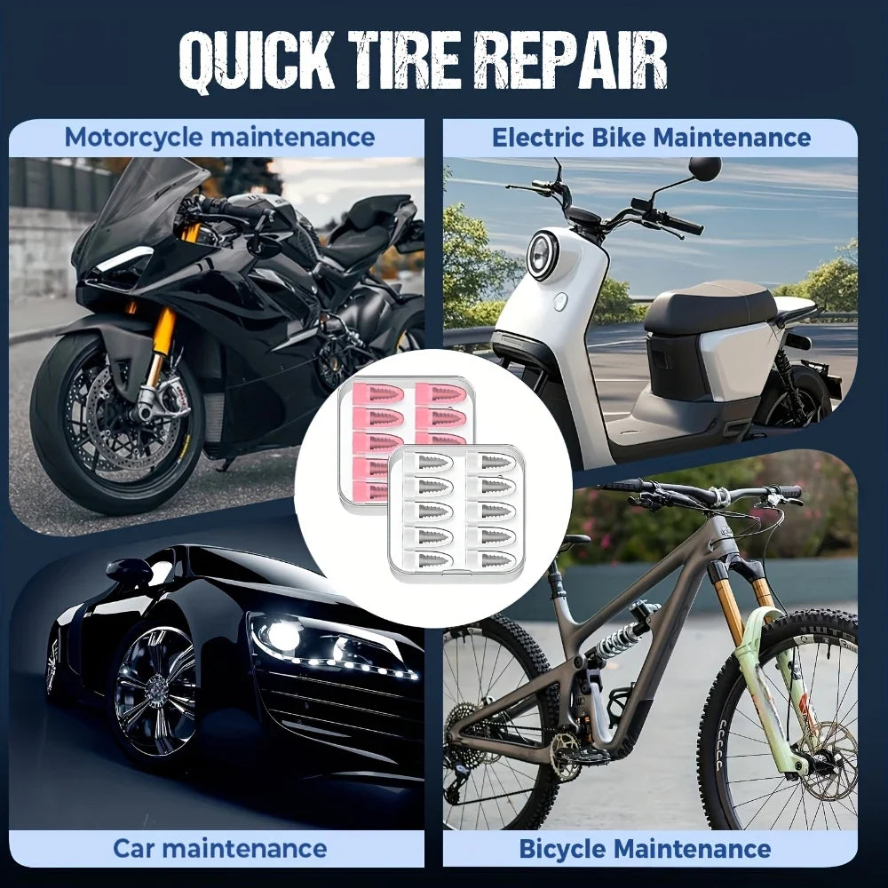 30-Pc Tubeless Tire Repair Rubber Plug Kit – Screw-In Plugs