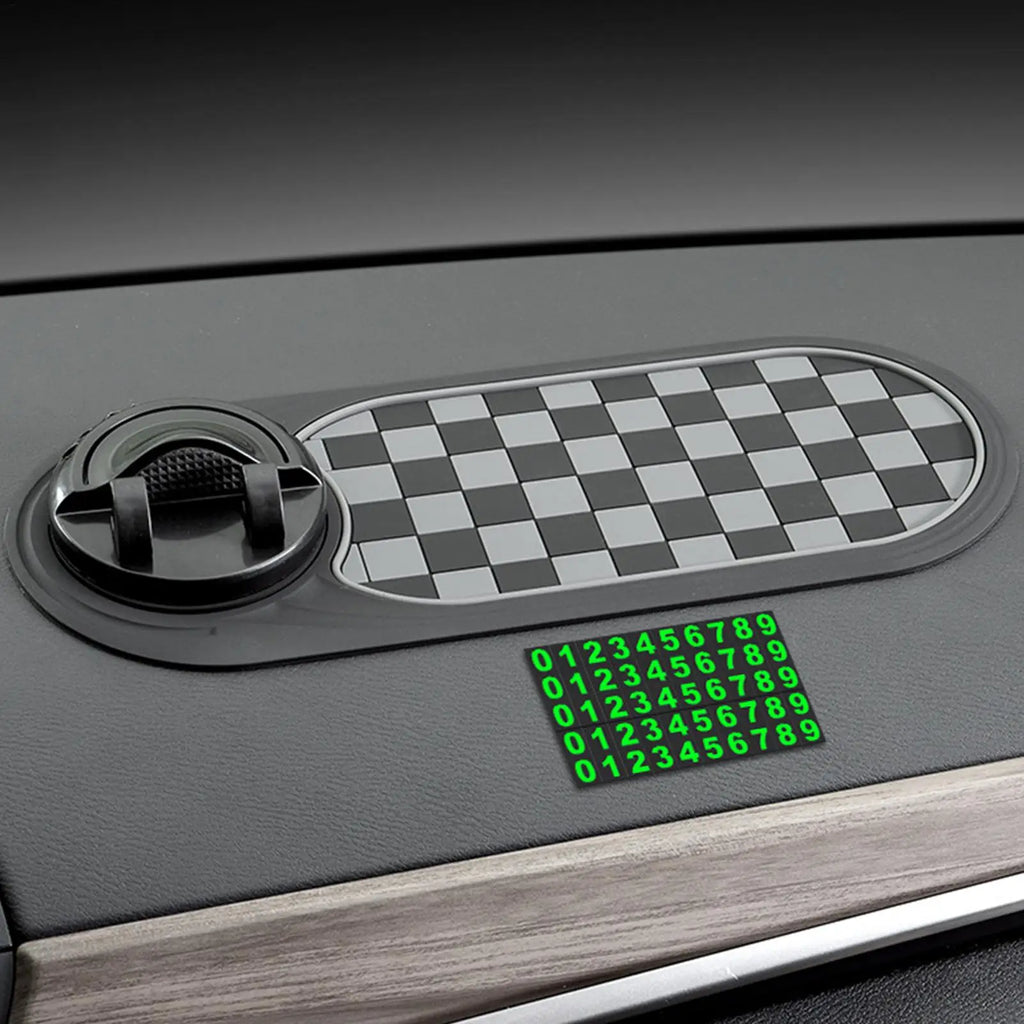 Anti-Slip Car Dashboard Organizer Mat with Parking Number Pad