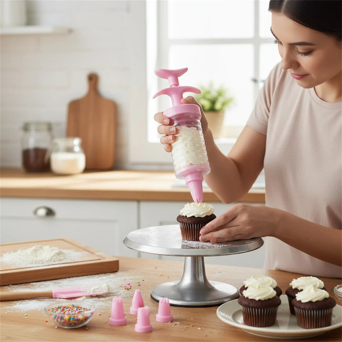 8-Piece Cake Piping Tips Set | Food Grade Plastic Nozzles