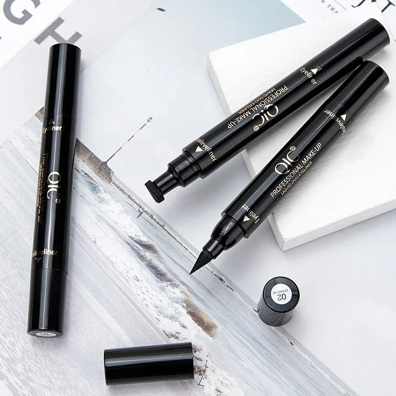 QIC 2-in-1 Stamp Eyeliner Pen – Cat Eye Waterproof Quick Dry