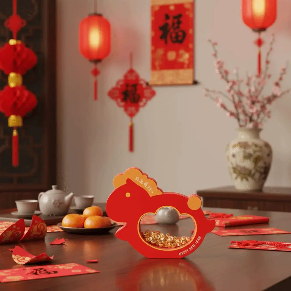 Chinese New Year Horse Ornament | Transparent Compartment Décor