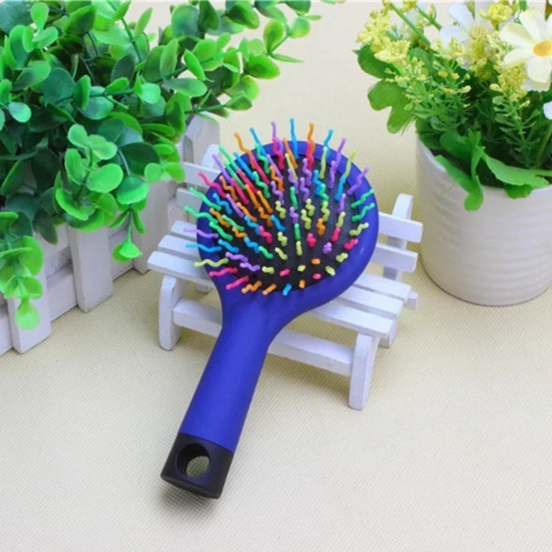 Kids Rainbow Detangling Pocket Comb – 4-Color Travel Hair Brush
