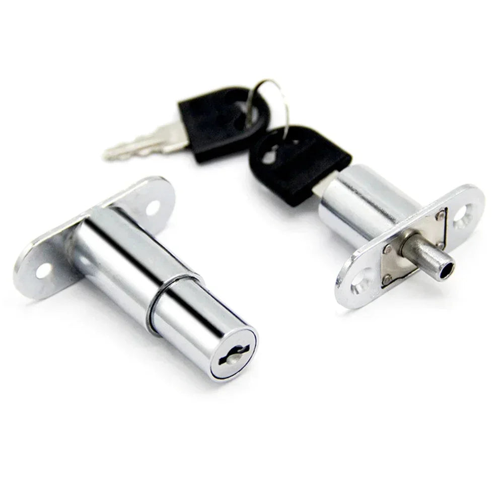 Zinc Alloy Cabinet Door Latch Lock with Keys – Chrome