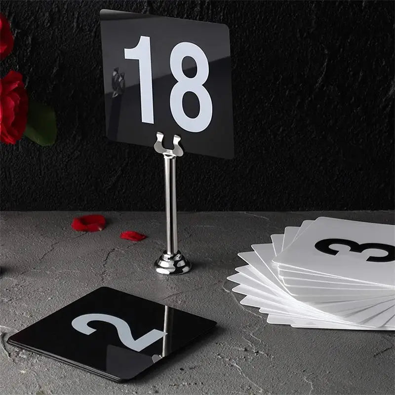 Plastic Table Number Cards 1–100 Double-Sided | Wedding & Events