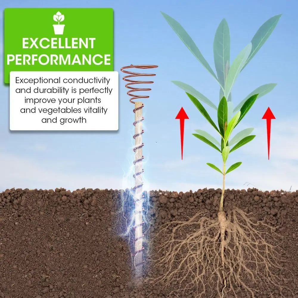 Electroculture Plant Stakes – 12" Copper Coil Bamboo Rods