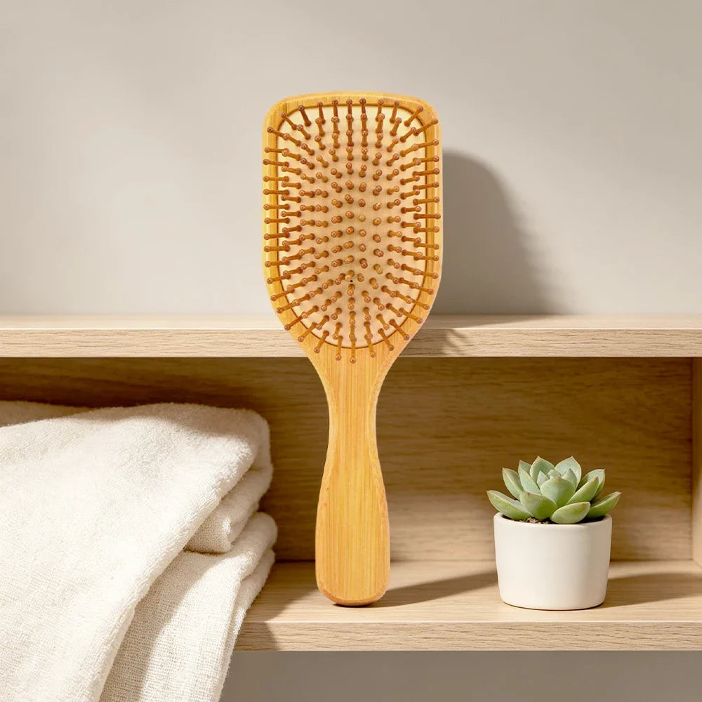 Bamboo Air Cushion Massage Hairbrush – Anti-Static Comb