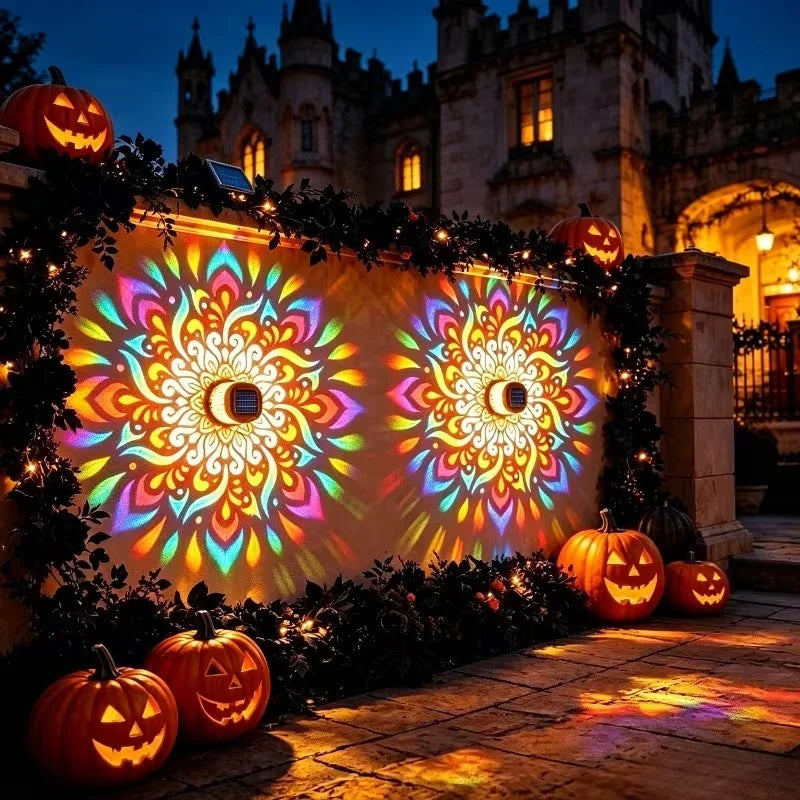 Solar Mandala Wall Lantern | Outdoor Waterproof Garden Fence Light