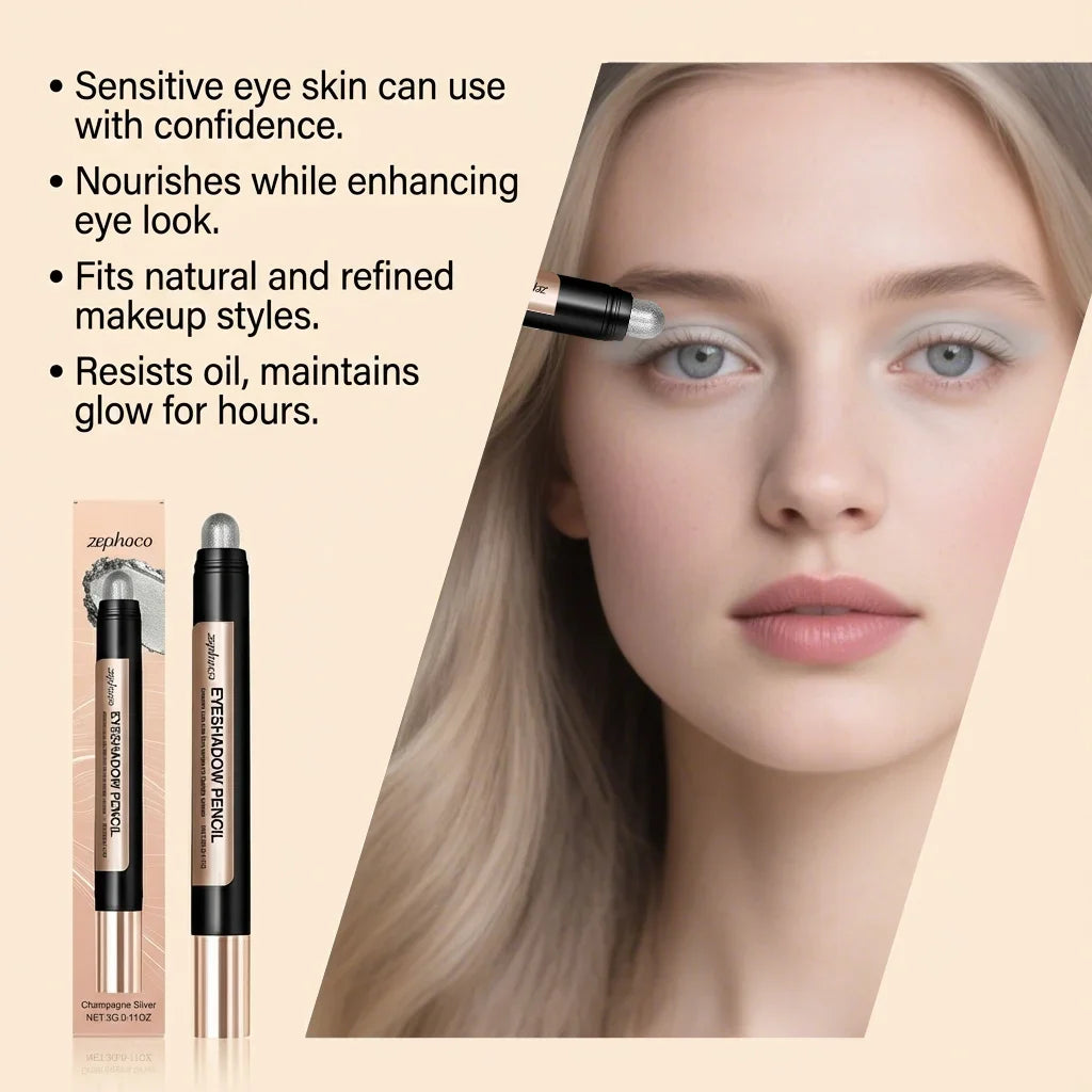 Zephoco Pearl Eyeshadow Stick – Champagne Silver Shimmer