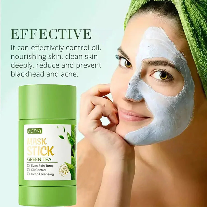 Face Clean Mask Green Tea Cleansing Stick Shrink Pores Deep Blackhead