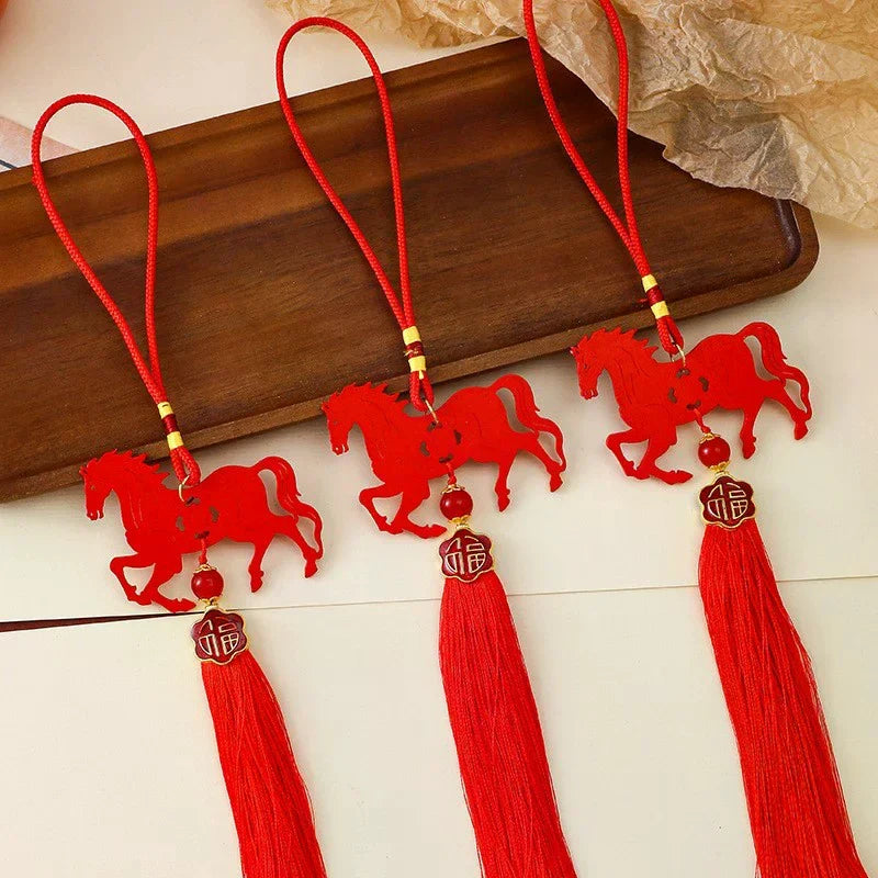 2026 Year of the Horse Wood Wall Hanging Ornament | Zodiac Pendant