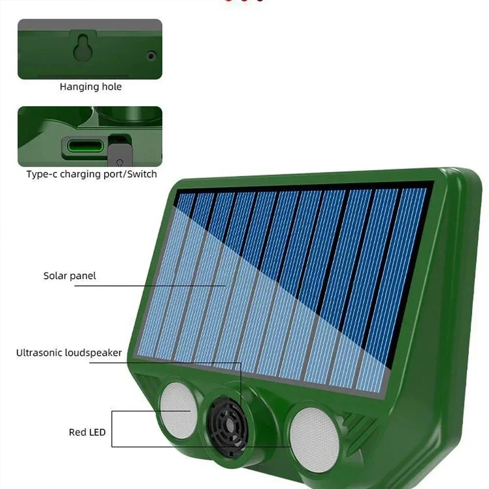 Solar Animal Repellent Device – IP66 Waterproof Pest Control
