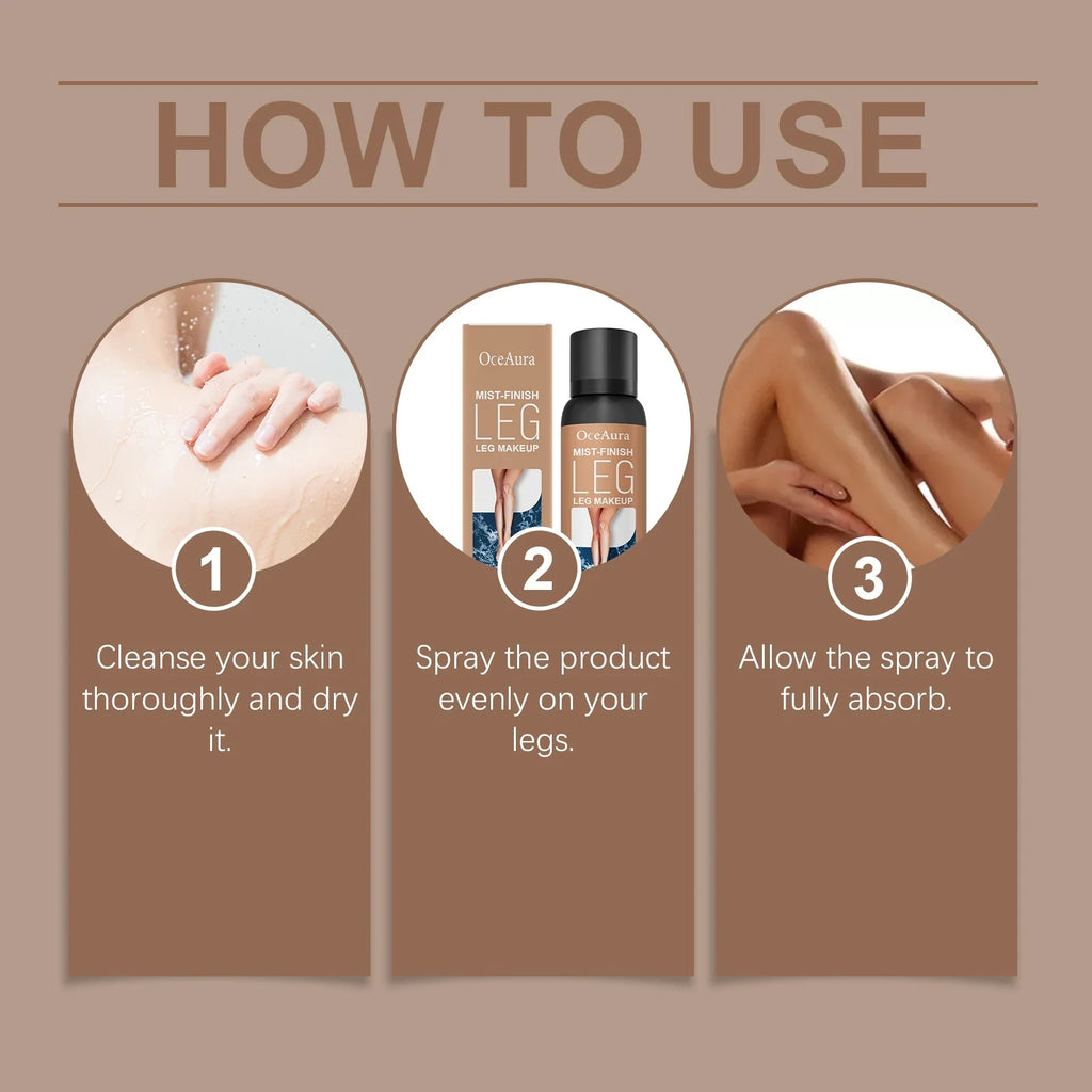 OceAura Waterproof Leg Makeup Spray – Coverage & Glow | 100ml