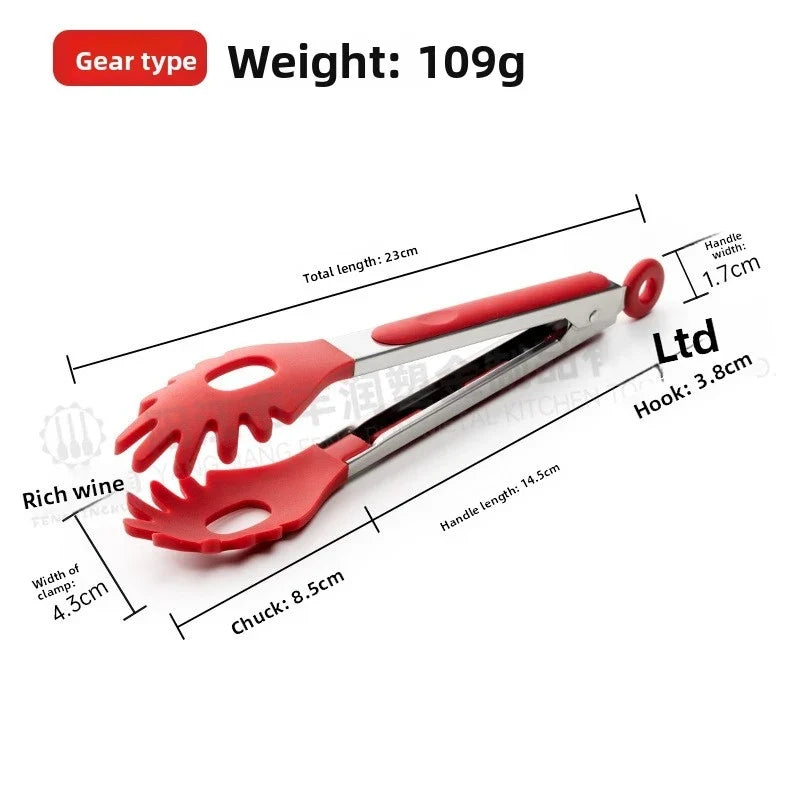 Silicone Food Tongs – Heat Resistant Stainless Steel BBQ Kitchen
