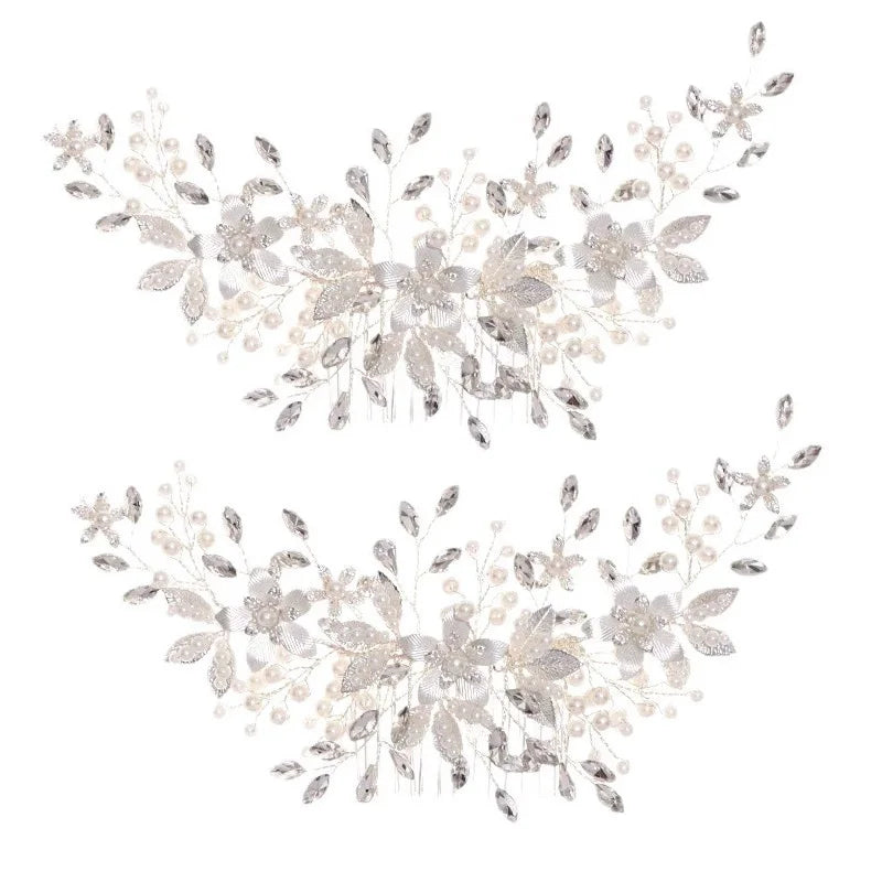 Pearl Hair Combs Set of 2 – Elegant Alloy Faux Pearl Design