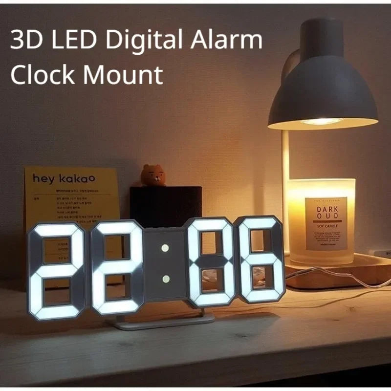 LED Digital Wall Clock – 3D Alarm & Timer for Home Décor