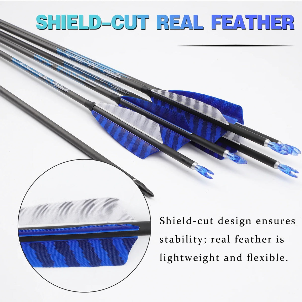 6 Archery Pure Carbon ID6 Spine 250-800 Feather Recurve Compound Bow