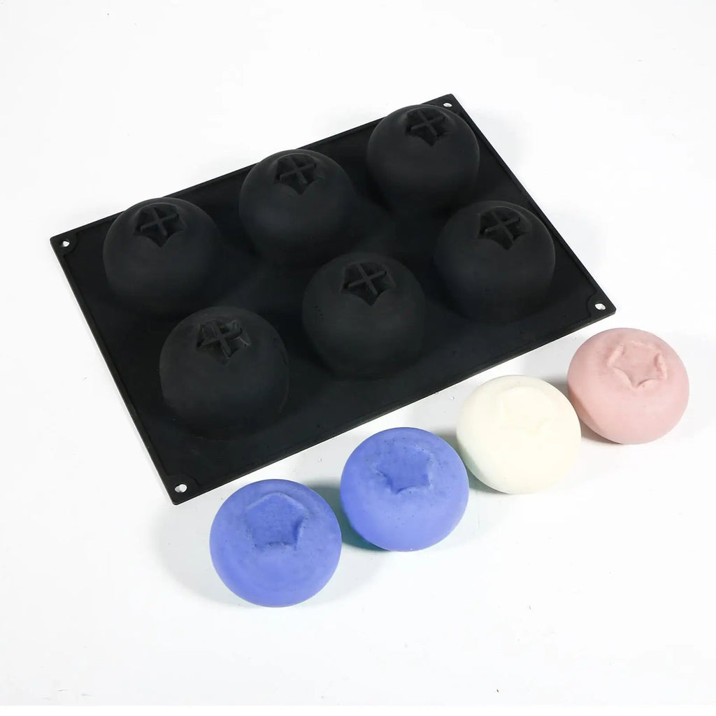 Silicone Baking Mold 6-Cavity Blueberry Food-grade Heat Resistant