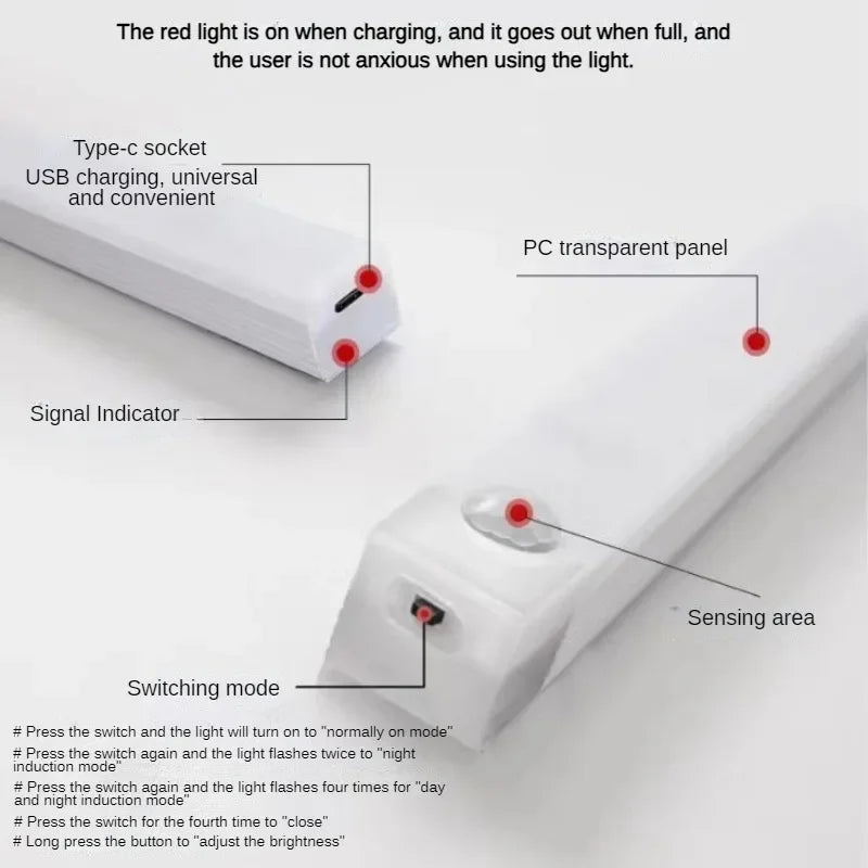 Rechargeable LED Bar Light | Motion Sensor Dimmable Night Light