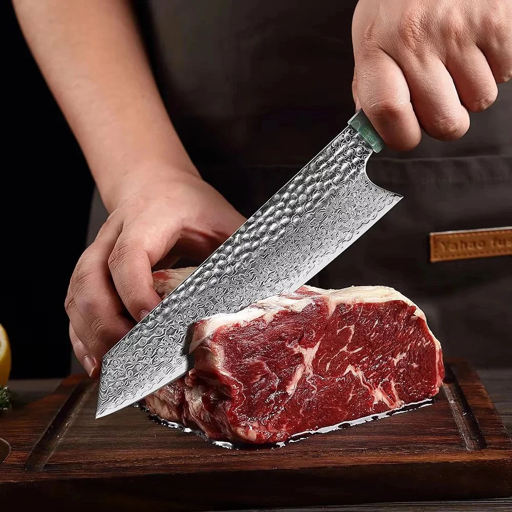 8-Inch Damascus Nakiri Chef Knife – 67-Layer VG10 Steel