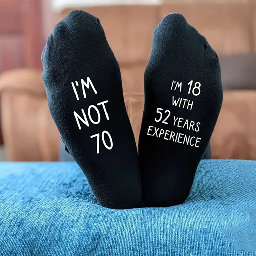 Funny 70th Birthday Socks "I'm Not 70" | Novelty Gift Unisex