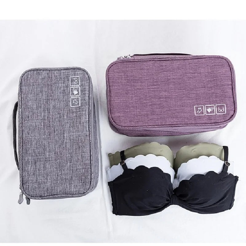 Travel Bra & Underwear Organizer Bag – Waterproof with Dividers