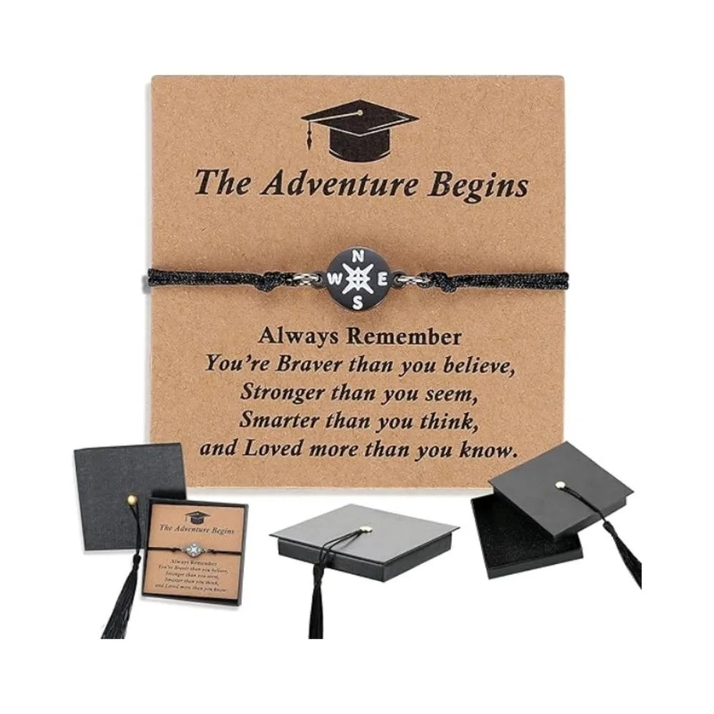 Graduation Compass Bracelet | "The Adventure Begins" Gift Set