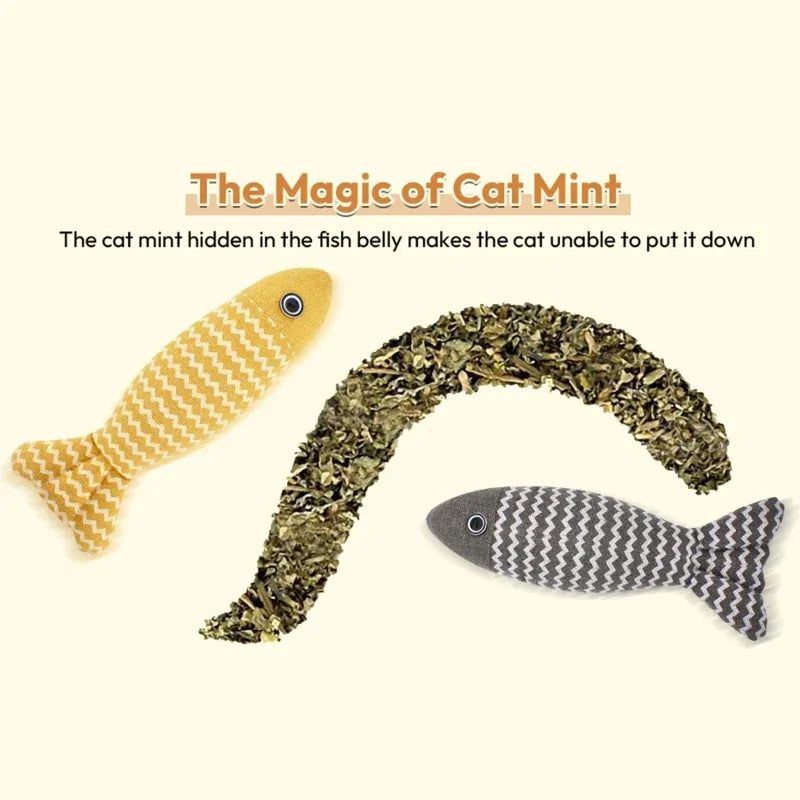 Cat Catnip Fish Toy – Bite-Resistant Sisal Teething Stick