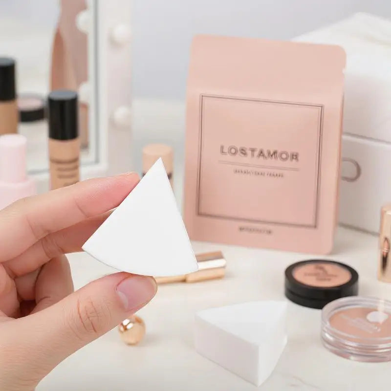 Triangle Makeup Sponge Fan Puff | Wet & Dry | 1–30 Pack