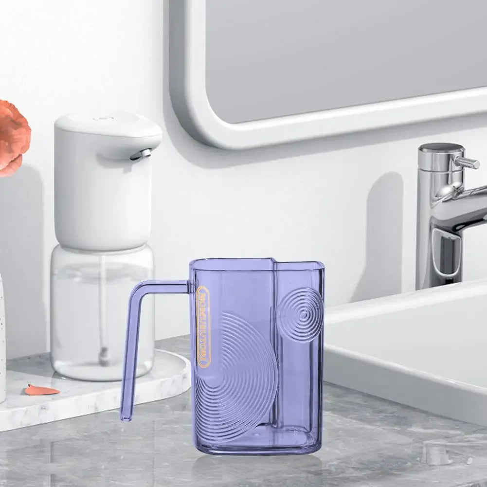 Transparent Mouthwash & Toothbrush Cup | Modern Bathroom Cup