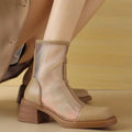 Women's Mesh High-Heel Ankle Boots – Breathable Summer Short Boots