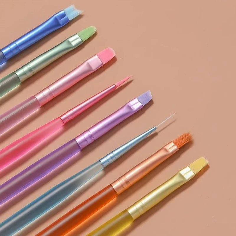 8-Piece Nail Art Brush Set – Liner, Dotting & Gel Polish Tools
