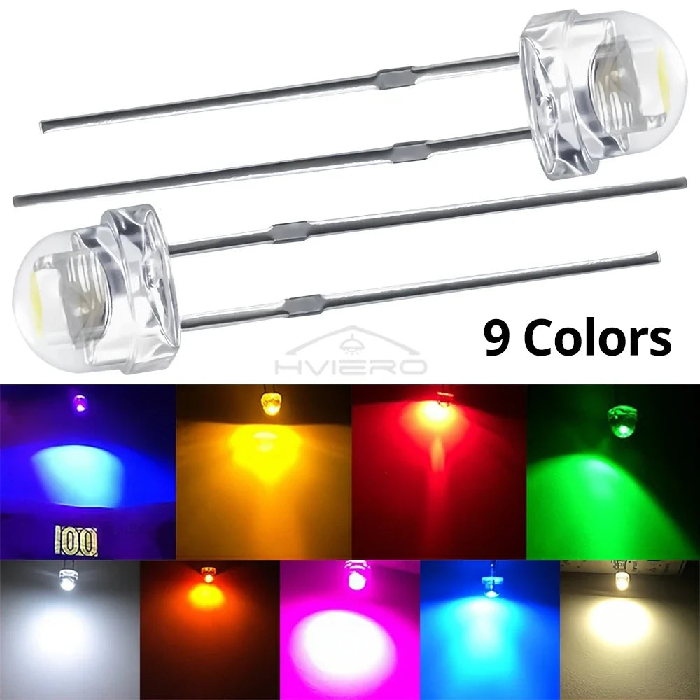 500/1000PCS F5 5mm Straw Hat LED Diodes | Ultra Bright Multi-Color
