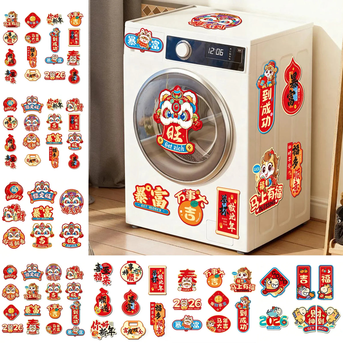 Chinese New Year Year of Horse Fridge Magnets | 6/8/16 Pcs