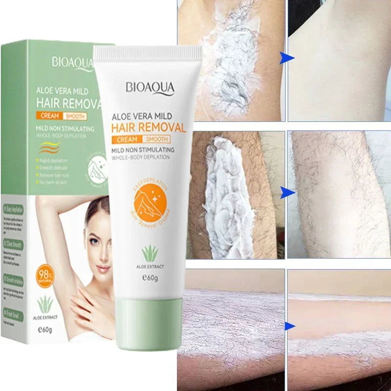 Aloe Vera Hair Removal Cream 60g – Fast, Gentle & Skin-Safe