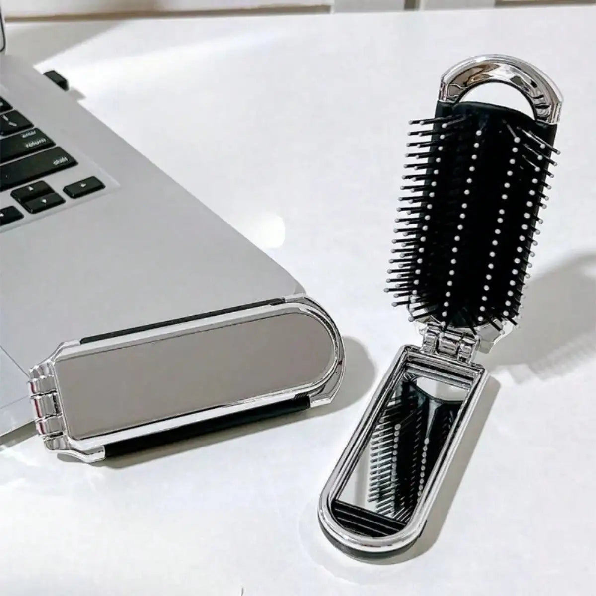 Portable Air Cushion Comb with Makeup Mirror | Travel Brush