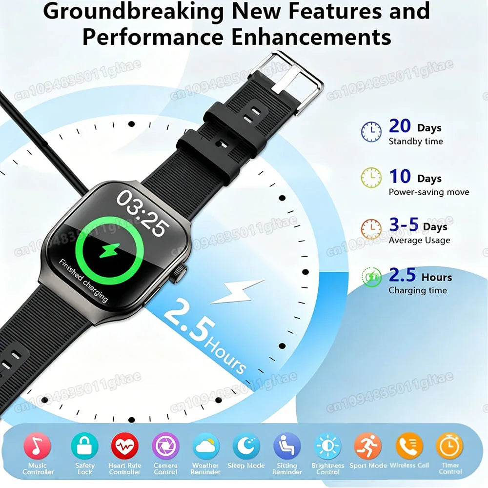 2026 Curved Screen Women's Smart Watch 2 01'' AMOLED HD Touch