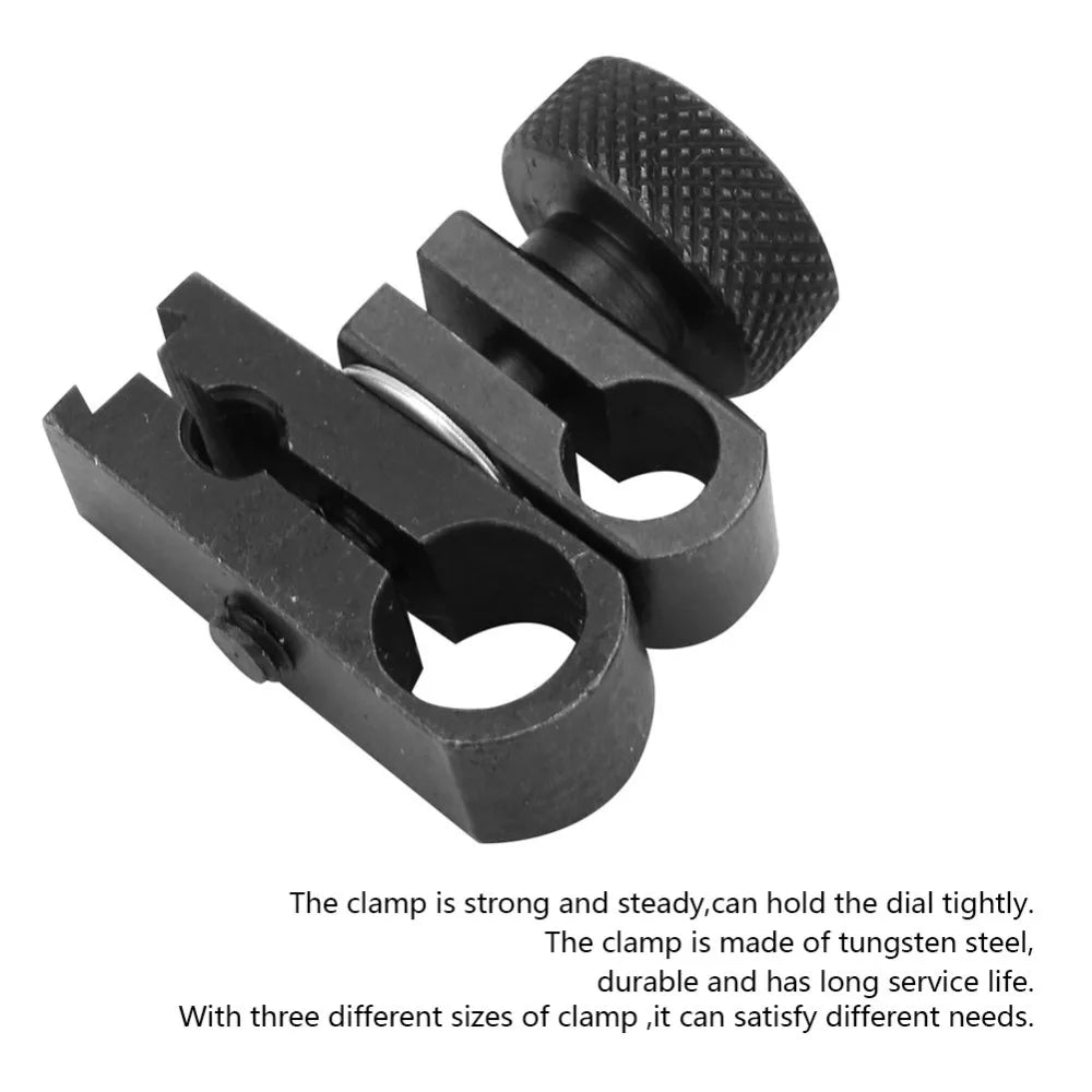 Diameter Hole Dial Indicator Clamp Chuck Black Carbon Steel Swivel