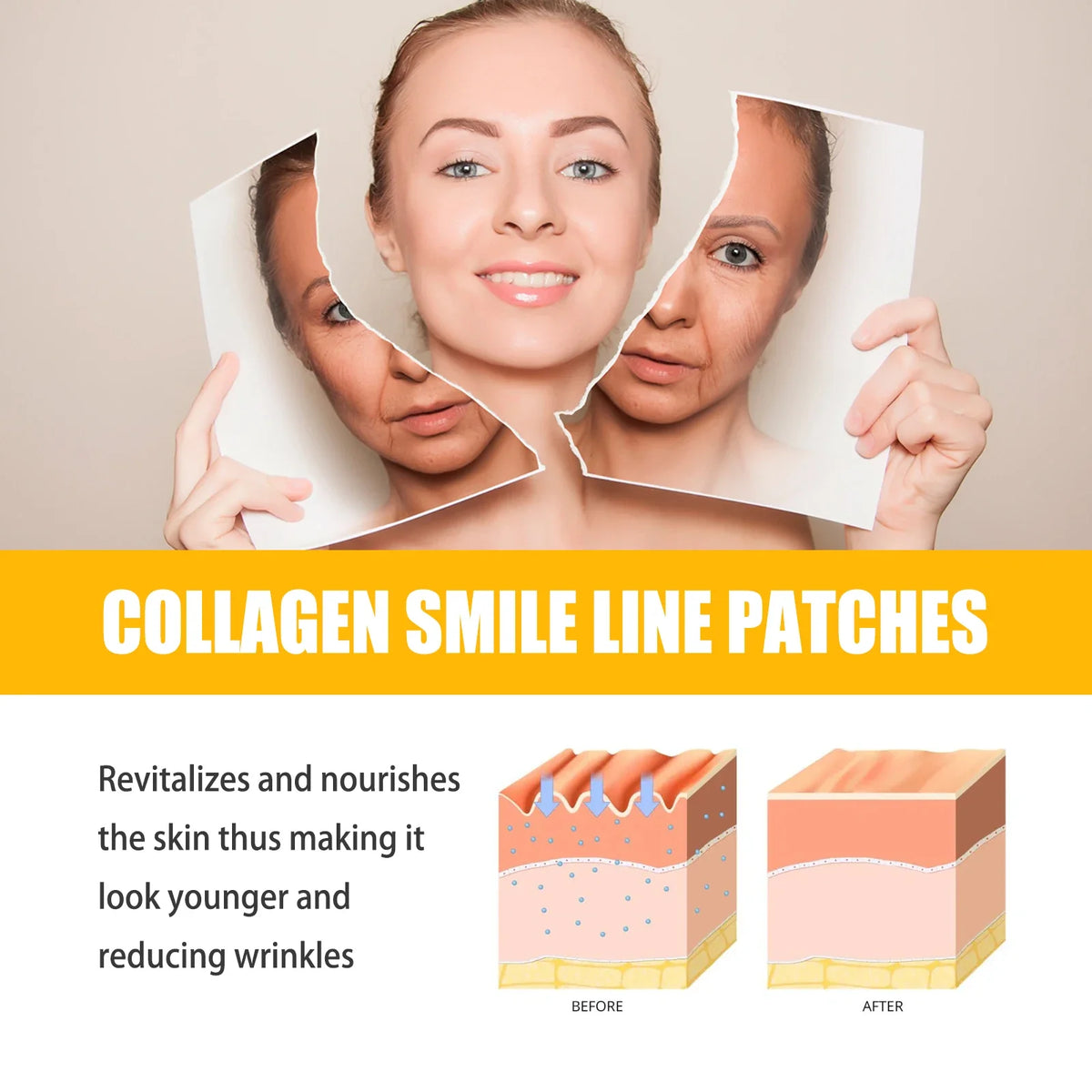 Hydrogel Collagen Smile Line Patches – Anti-Wrinkle Lifting (10pc)