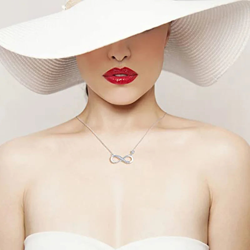 Huitan Cubic Zirconia Pendant Necklace – Silver Tone Women