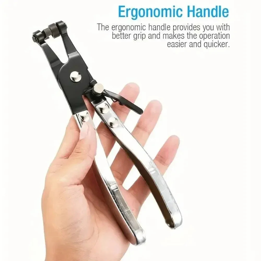 Hose Clamp Pliers 360° Swivel Jaw – Flat-Band & Ring-Type