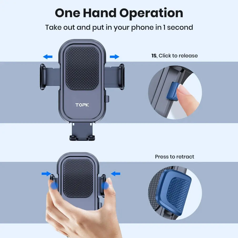 TOPK Car Phone Holder | 360° Dashboard & Vent Mount
