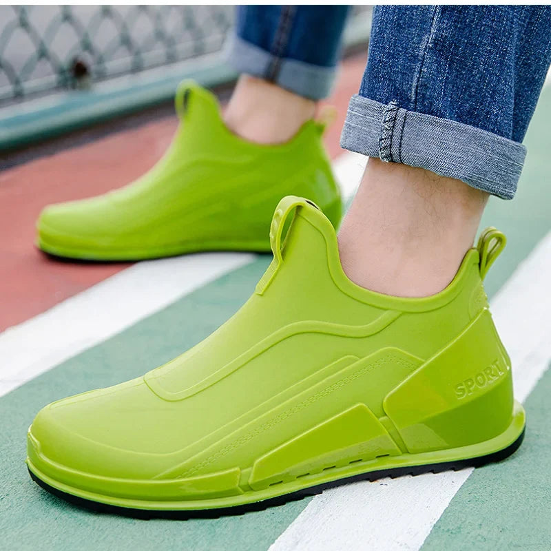 Men's Waterproof Ankle Rain Boots – Non-Slip Outdoor Fishing